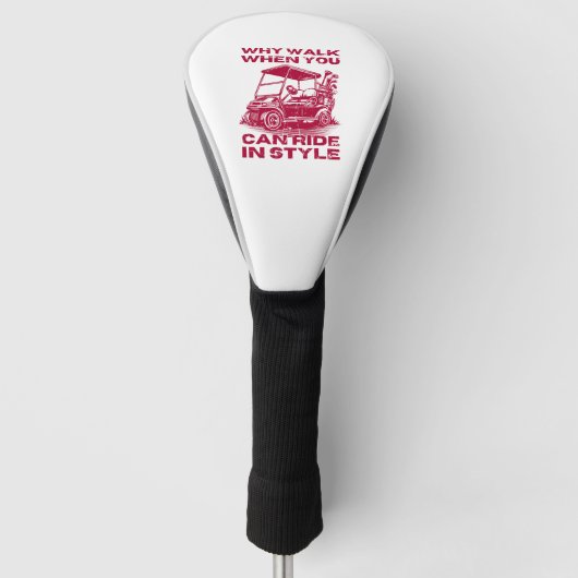 Rijden in stijl Grappige golfkar Golfheadcover (Voorkant)
