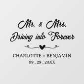 Rijden in stijl met personaliseren bruiloft auto S Raamsticker (Vel)