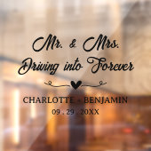 Rijden in stijl met personaliseren bruiloft auto S Raamsticker (Vel 2)