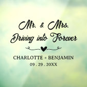 Rijden in stijl met personaliseren bruiloft auto S Raamsticker (Vel 3)