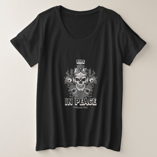 Rijden in vrede, voor altijd gratis grote maat t-shirt (Design voorkant)
