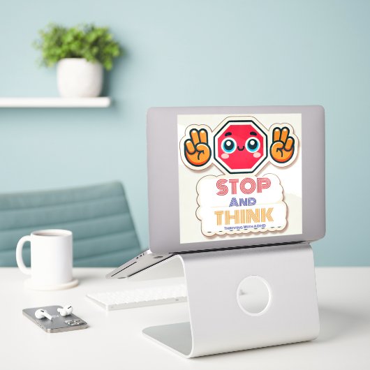 Rijden met ADHD* Stop N Think Sticker (Laptop op bureau)