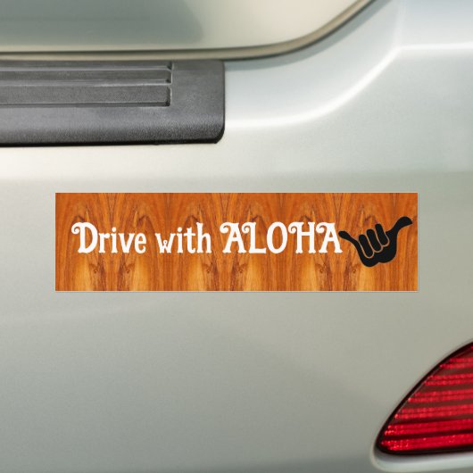 Rijden met ALOHA Bumpersticker (Op auto)