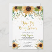 Rijden met Baby shower Sunflower-uitnodiging Kaart (Voorkant)
