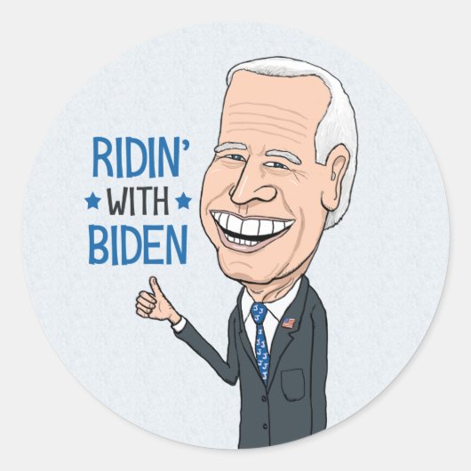 Rijden 'Met Biden Joe Biden Supporter Ronde Sticker (Voorkant)