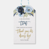 Rijden met blauwe bloemen cadeaulabel (Voorkant)