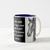 Rijden met Courage Tweekleurige Koffiemok (Voorkant rechts)