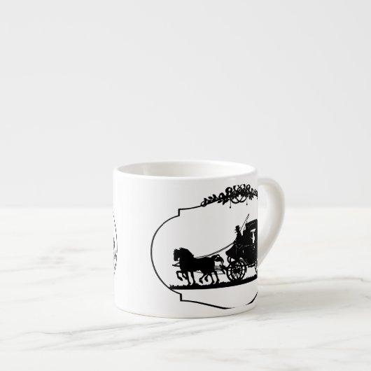 Rijden met cupido kleding en geschenken espresso kop (Voorkant rechts)