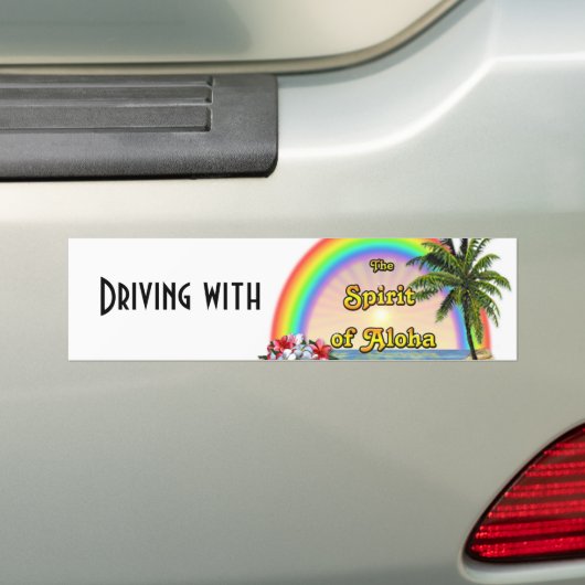 Rijden met de geest van Aloha Bumpersticker (Op auto)