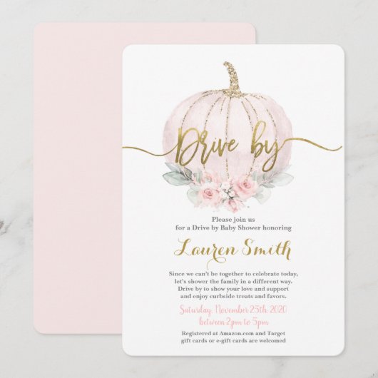 Rijden met de herfst Baby shower meisje Kaart (Voorkant / Achterkant)