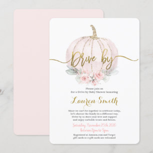 Rijden met de herfst Baby shower meisje Kaart