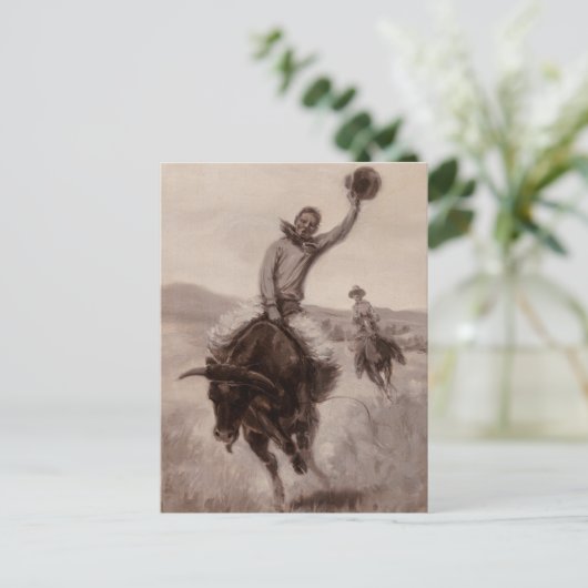 Rijden met een stier | Elling William Gollings Briefkaart (Staand voorkant)