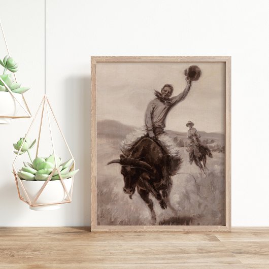 Rijden met een stier | Elling William Gollings Poster