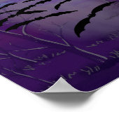 Rijden met Full White Moon en Bats Poster (Hoek)