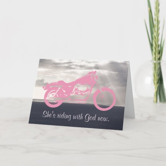 Rijden met God Sympathy Card voor Lady Biker Kaart (Voorkant)
