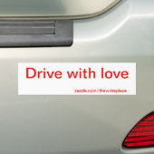 Rijden met liefde bumpersticker (Op auto)