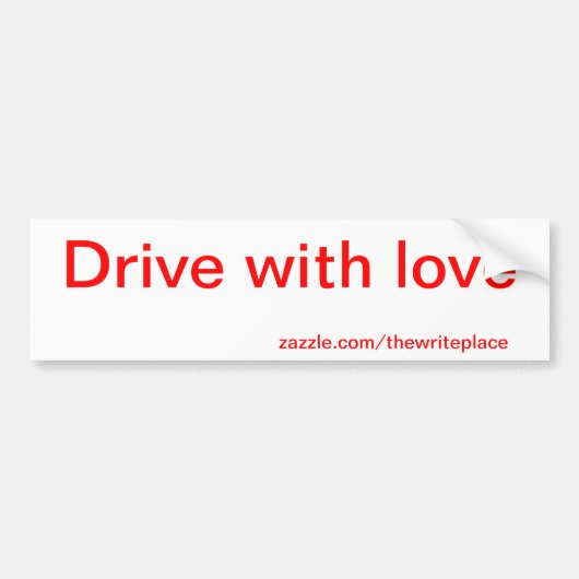 Rijden met liefde bumpersticker (Voorkant)