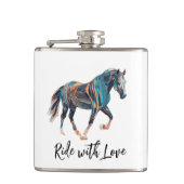 Rijden met Love Vinyl Wrapped Flask Heupfles (Voorkant)