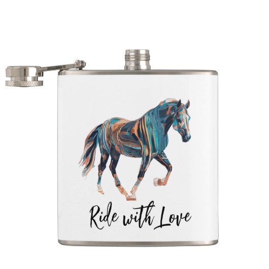 Rijden met Love Vinyl Wrapped Flask Heupfles (Geopend)
