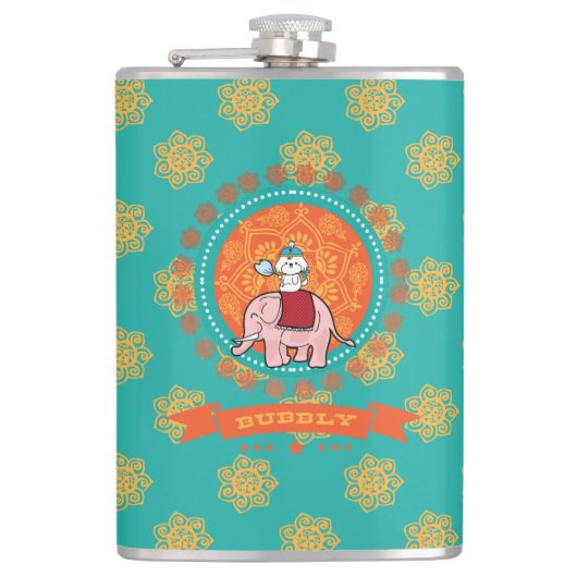 Rijden met olifant heupfles (Voorkant)