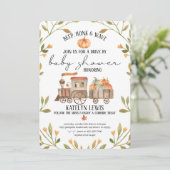 Rijden met pompoen Baby shower Kaart (Staand voorkant)