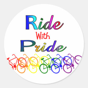 Rijden met Pride Gay Lesbische Fietser Gifts Ronde Sticker
