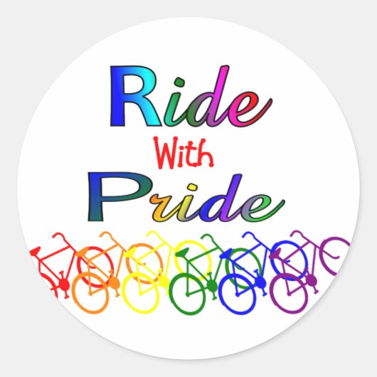 Rijden met Pride Gay Lesbische Fietser Gifts Ronde Sticker (Voorkant)