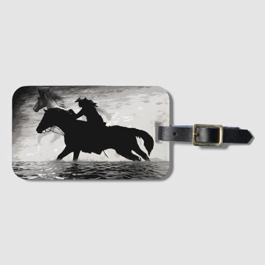 Rijden met spirits - Paarden Bagagelabel (Voorkant (horizontaal))