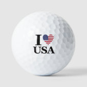 Rijden met trots: "I ❤️ USA" Golfballen (Voorkant)