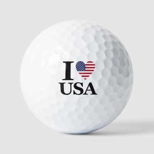 Rijden met trots: "I ❤️ USA" Golfballen (Voorkant)