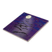 Rijden met volgele maan en vleermuizen tegeltje (Zijkant)