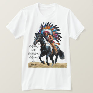 Rijden met wijsheid, geworteld in geest” t-shirt
