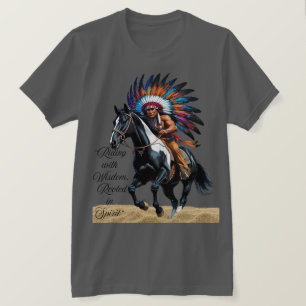 Rijden met wijsheid, geworteld in geest” t-shirt