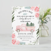 Rijden met WinterBaby shower Uitnodiging met vrach (Staand voorkant)