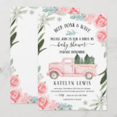 Rijden met WinterBaby shower Uitnodiging met vrach (Voorkant / Achterkant)