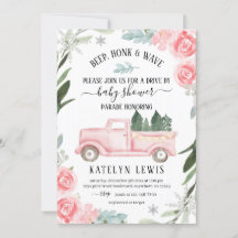 Rijden met WinterBaby shower Uitnodiging met vrach