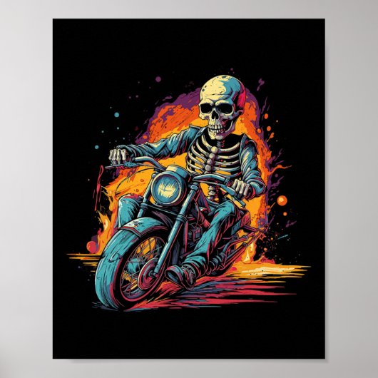 Rijden Motorfiets Halloween Kostuum Biker Poster (Voorkant)