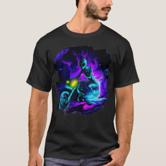 Rijden Motorfiets Vuilfiets in de Ruimte s Biker T-shirt