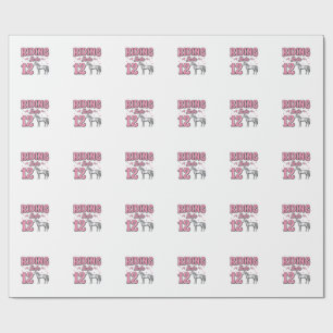 Rijden naar 12 Paard Verjaardag Vector Design_1 Cadeaupapier