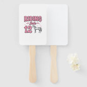 Rijden naar 12 Paard Verjaardag Vector Design_1 Handwaaier (Voorkant en achterkant)