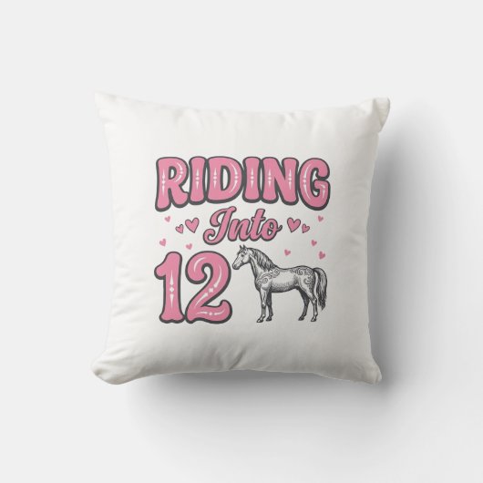 Rijden naar 12 Paard Verjaardag Vector Design_1 Kussen (Voorkant)