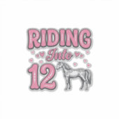 Rijden naar 12 Paard Verjaardag Vector Design_1 Sticker (Voorkant)
