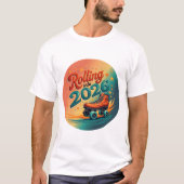 Rijden naar 2026 Retro Schaats T-shirt (Voorkant)