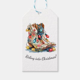 Rijden naar Kerstmis - Festieve Cowboylaarzen met Cadeaulabel