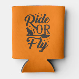 Rijden of vliegen Grappige Halloween heksen bezem Blikjeskoeler