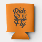 Rijden of vliegen Grappige Halloween heksen bezem Blikjeskoeler (Achterkant)