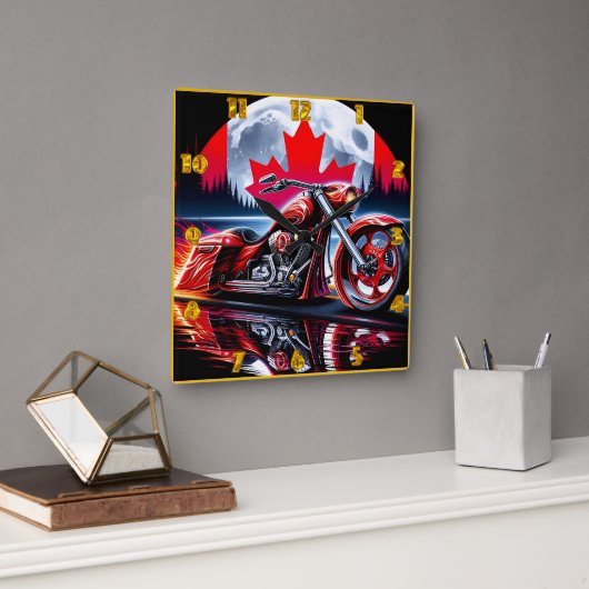 Rijden onder de Canadese nachtelijke hemel met tro Vierkante Klok (Kantoor)