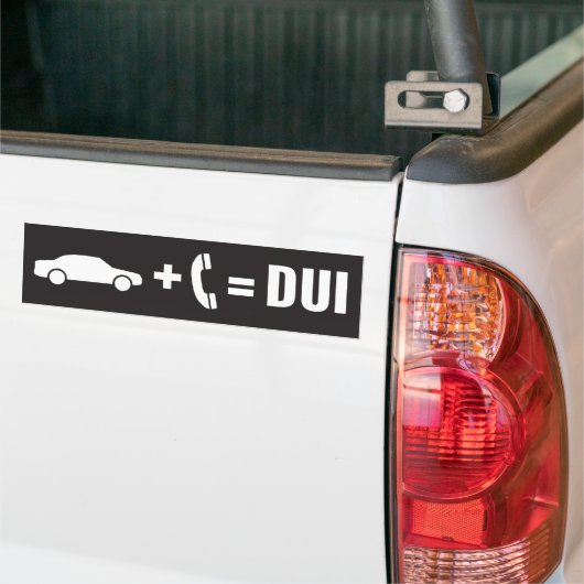 Rijden onder invloed van een mobiele telefoon bumpersticker (Op Truck)