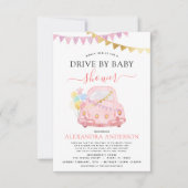 Rijden op Baby shower Blush Pink Gold Foil Kaart (Voorkant)