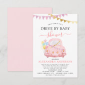 Rijden op Baby shower Blush Pink Gold Foil Kaart (Voorkant / Achterkant)